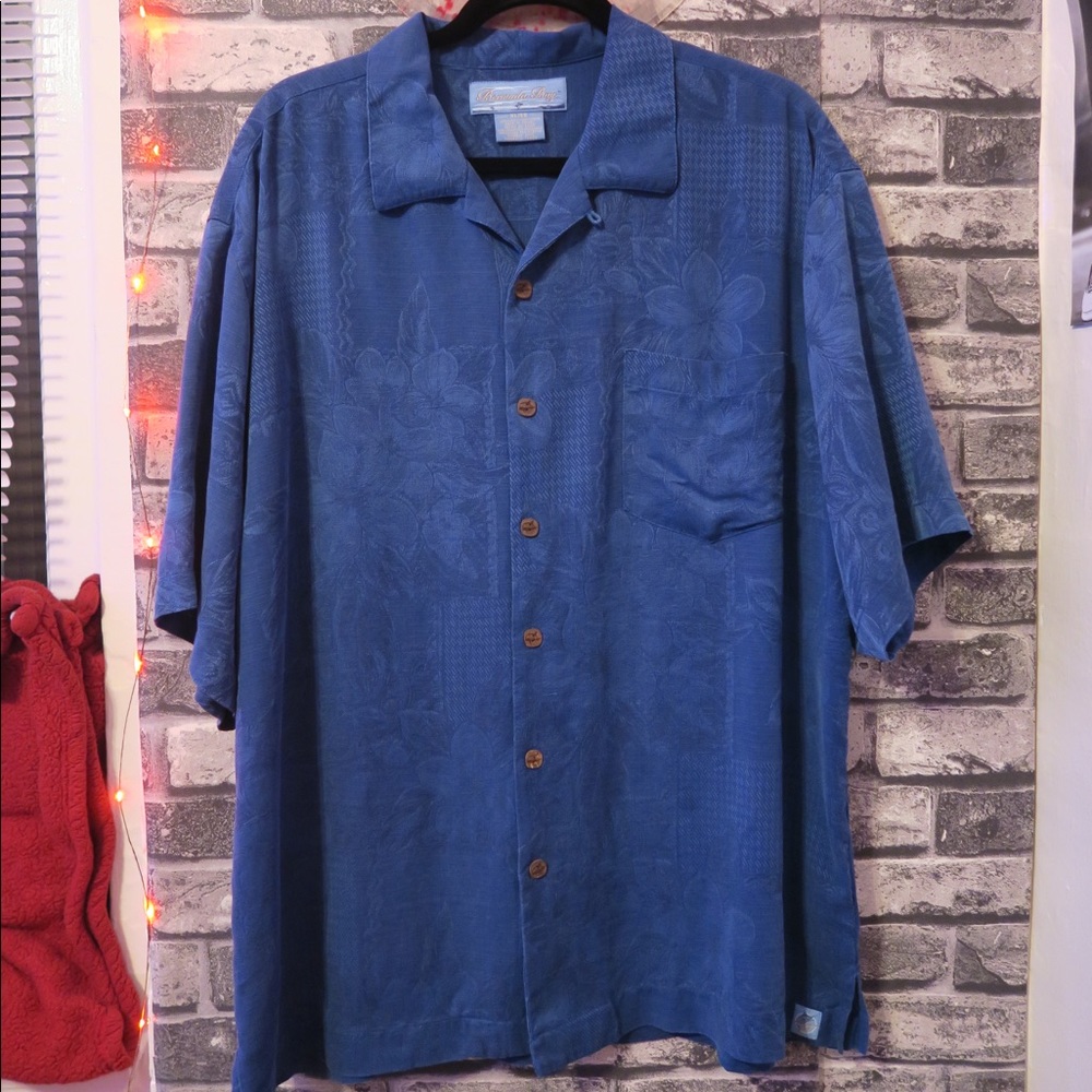 Bermuda Bay XL Floral Blue Button-Up